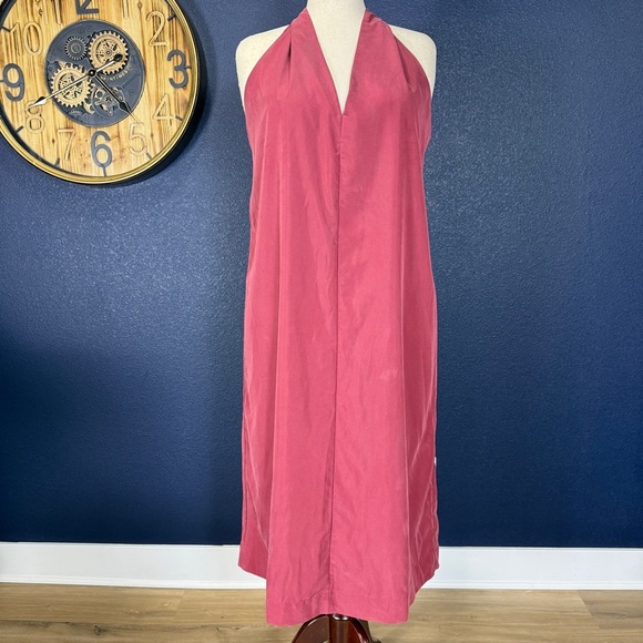 Prologue V-neck Halter Shift Midi Dress, Pink, Size XL - Picture 2 of 8